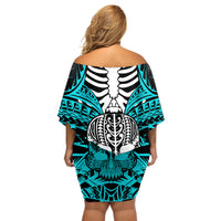 personalised-polynesia-skull-off-shoulder-short-dress-with-boars-tusk-aqua-arty-vibe