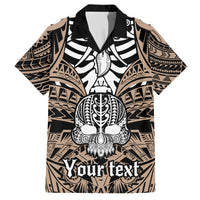 personalised-polynesia-skull-family-matching-short-sleeve-bodycon-dress-and-hawaiian-shirt-with-boars-tusk-gold-arty-vibe