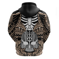 Personalised Polynesia Skull Hoodie With Boars Tusk Gold Arty Vibe LT9 - Polynesian Pride