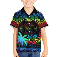 Personalised Fiji LGBT Hawaiian Shirt Love Is Love Tapa Pattern Rainbow Water Color LT9 - Polynesian Pride