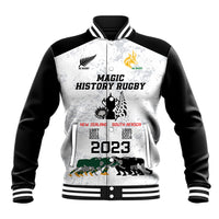 New Zealand South Africa Rugby Baseball Jacket History Commemorative World Cup Winners Unique LT9 Unisex White - Polynesian Pride