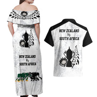 New Zealand South Africa Rugby Couples Matching Off Shoulder Maxi Dress and Hawaiian Shirt History Commemorative World Cup Winners Unique LT9 - Polynesian Pride