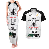 Custom New Zealand South Africa Rugby Couples Matching Tank Maxi Dress and Hawaiian Shirt History Commemorative World Cup Winners Unique LT9 White - Polynesian Pride