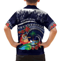 Felis Pusgua Guam Santa Family Matching Summer Maxi Dress and Hawaiian Shirt Merry Christmas with Polynesian Tribal