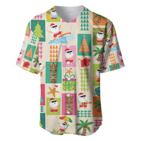 Mele Kalikimaka Hawaii Christmas Baseball Jersey Funny Santan Hippie Style LT9 Beige - Polynesian Pride