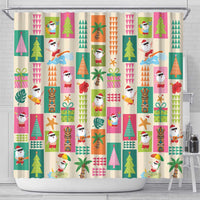 Mele Kalikimaka Hawaii Christmas Shower Curtain Funny Santan Hippie Style LT9 - Polynesian Pride