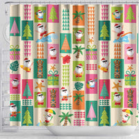 Mele Kalikimaka Hawaii Christmas Shower Curtain Funny Santan Hippie Style LT9 - Polynesian Pride