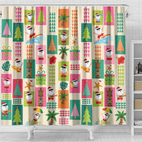 Mele Kalikimaka Hawaii Christmas Shower Curtain Funny Santan Hippie Style LT9 - Polynesian Pride