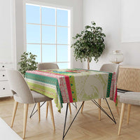 Mele Kalikimaka Hawaii Christmas Tablecloth Surfing Santa with Polynesian Tribal