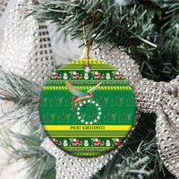Meri Kiritimiti Cook Islands Christmas Ceramic Ornament Maroro Flying Fish and White Stars