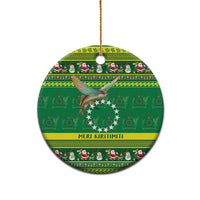 Meri Kiritimiti Cook Islands Christmas Ceramic Ornament Maroro Flying Fish and White Stars