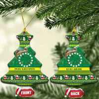 Meri Kiritimiti Cook Islands Christmas Ceramic Ornament Maroro Flying Fish and White Stars