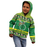 Meri Kiritimiti Cook Islands Christmas Kid Hoodie Maroro Flying Fish and White Stars