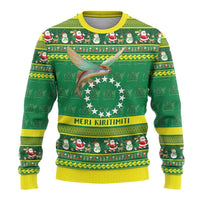 Meri Kiritimiti Cook Islands Christmas Ugly Christmas Sweater Maroro Flying Fish and White Stars
