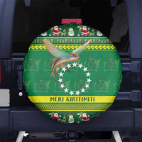 Meri Kiritimiti Cook Islands Christmas Spare Tire Cover Maroro Flying Fish and White Stars