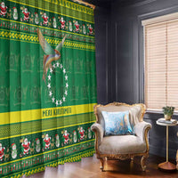 Meri Kiritimiti Cook Islands Christmas Window Curtain Maroro Flying Fish and White Stars