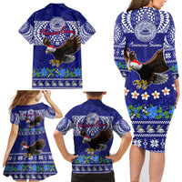 American Samoa Christmas Family Matching Long Sleeve Bodycon Dress and Hawaiian Shirt Manuia le Kerisimasi Polynesian Tribal LT9 - Polynesian Pride