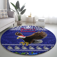American Samoa Christmas Round Carpet Manuia le Kerisimasi Polynesian Tribal LT9 - Polynesian Pride