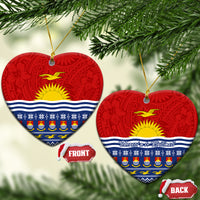 Kiribati Christmas Ceramic Ornament Tekeraoi n Te Tiritimati Polynesian Tribal LT9 Heart Red - Polynesian Pride
