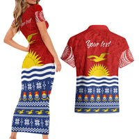 Personalised Kiribati Christmas Couples Matching Short Sleeve Bodycon Dress and Hawaiian Shirt Tekeraoi n Te Tiritimati Polynesian Tribal LT9 - Polynesian Pride