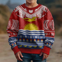 Personalised Kiribati Christmas Kid Ugly Christmas Sweater Tekeraoi n Te Tiritimati Polynesian Tribal LT9 - Polynesian Pride