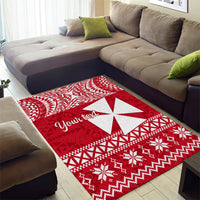 Personalised Wallis and Futuna Christmas Area Rug Polynesian Tribal LT9 - Polynesian Pride