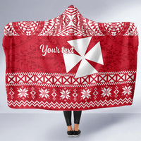 Personalised Wallis and Futuna Christmas Hooded Blanket Polynesian Tribal LT9 - Polynesian Pride