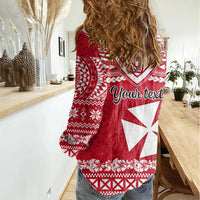 Personalised Wallis and Futuna Christmas Women Casual Shirt Polynesian Tribal LT9 - Polynesian Pride