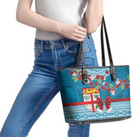 Fijian Tagimoucia Flowers Leather Tote Bag Christmas Coquette bow