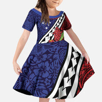 Samoan Ula Fala Flowers Family Matching Tank Maxi Dress and Hawaiian Shirt Christmas Santa Belt