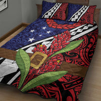 Samoan Ula Fala Flowers Quilt Bed Set Christmas Santa Belt