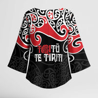 Aotearoa Toitu Te Tiriti Kimono Sleeve Blouse New Zealand Stand Together Stand Stronger - Polynesian Pride
