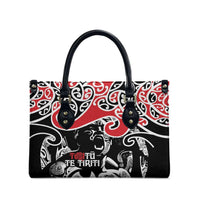 Aotearoa Toitu Te Tiriti Leather Bag New Zealand Stand Together Stand Stronger - Polynesian Pride