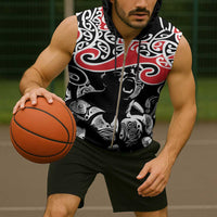 Aotearoa Toitu Te Tiriti Sleeveless Zip Hoodie New Zealand Stand Together Stand Stronger - Polynesian Pride