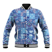 Federated States of Micronesia Merry Christmas Baseball Jacket Pacific Patchwork Xmas Vibes - Polynesian Pride