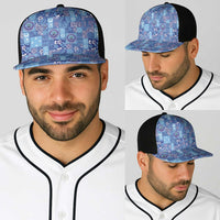 Federated States of Micronesia Merry Christmas Baseball Net Cap Pacific Patchwork Xmas Vibes LT9 - Polynesian Pride