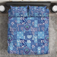 Federated States of Micronesia Merry Christmas Bedding Set Pacific Patchwork Xmas Vibes - Polynesian Pride