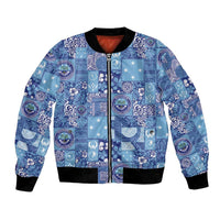 Federated States of Micronesia Merry Christmas Bomber Jacket Pacific Patchwork Xmas Vibes - Polynesian Pride