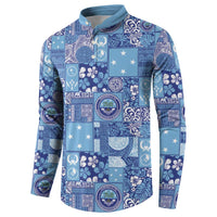 Federated States of Micronesia Merry Christmas Button Sweatshirt Pacific Patchwork Xmas Vibes - Polynesian Pride