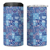 Federated States of Micronesia Merry Christmas 4 in 1 Can Cooler Tumbler Pacific Patchwork Xmas Vibes LT9 One Size: 16 oz Blue - Polynesian Pride