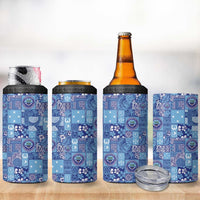 Federated States of Micronesia Merry Christmas 4 in 1 Can Cooler Tumbler Pacific Patchwork Xmas Vibes LT9 - Polynesian Pride