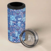 Federated States of Micronesia Merry Christmas 4 in 1 Can Cooler Tumbler Pacific Patchwork Xmas Vibes LT9 - Polynesian Pride