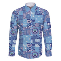 Federated States of Micronesia Merry Christmas Family Matching Long Sleeve Bodycon Dress and Hawaiian Shirt Pacific Patchwork Xmas Vibes - Polynesian Pride