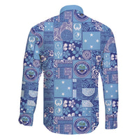 Federated States of Micronesia Merry Christmas Family Matching Long Sleeve Bodycon Dress and Hawaiian Shirt Pacific Patchwork Xmas Vibes - Polynesian Pride