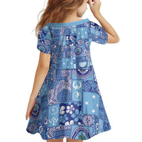 Federated States of Micronesia Merry Christmas Family Matching Off The Shoulder Long Sleeve Dress and Hawaiian Shirt Pacific Patchwork Xmas Vibes LT9 - Polynesian Pride