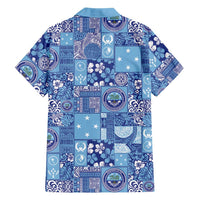 Federated States of Micronesia Merry Christmas Family Matching Off The Shoulder Long Sleeve Dress and Hawaiian Shirt Pacific Patchwork Xmas Vibes LT9 - Polynesian Pride