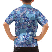 Federated States of Micronesia Merry Christmas Family Matching Off Shoulder Short Dress and Hawaiian Shirt Pacific Patchwork Xmas Vibes LT9 - Polynesian Pride