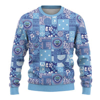 Federated States of Micronesia Merry Christmas Ugly Christmas Sweater Pacific Patchwork Xmas Vibes - Polynesian Pride