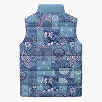 Federated States of Micronesia Merry Christmas Sleeveless Puffer Jacket Pacific Patchwork Xmas Vibes - Polynesian Pride
