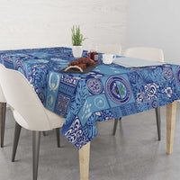 Federated States of Micronesia Merry Christmas Tablecloth Pacific Patchwork Xmas Vibes - Polynesian Pride